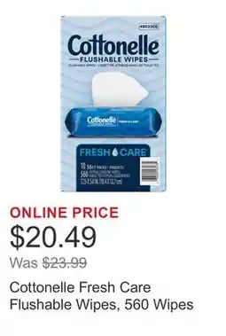Costco Cottonelle Fresh Care Flushable Wipes, 560 Wipes offer