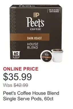 Costco Peet's Coffee House Blend Single Serve Pods, 60ct offer