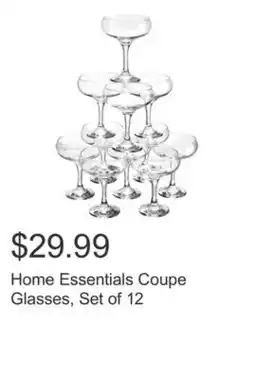 Costco Home Essentials Coupe Glasses, Set of 12 offer