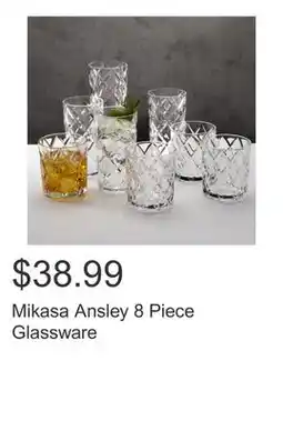 Costco Mikasa Ansley 8 Piece Glassware offer