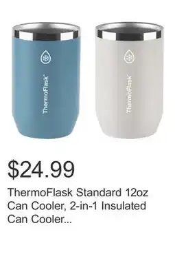 Costco ThermoFlask Standard 12oz Can Cooler, 2-in-1 Insulated Can Cooler Cup, 2-pack offer