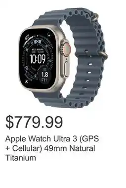 Costco Apple Watch Ultra 3 (GPS + Cellular) 49mm Natural Titanium offer