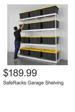 Costco SafeRacks Garage Shelving offer