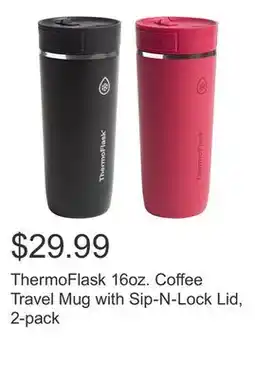 Costco ThermoFlask 16oz. Coffee Travel Mug with Sip-N-Lock Lid, 2-pack offer