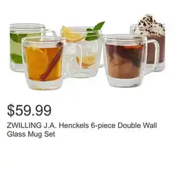 Costco ZWILLING J.A. Henckels 6-piece Double Wall Glass Mug Set offer