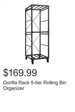 Costco Gorilla Rack 5-tier Rolling Bin Organizer offer