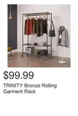 Costco TRINITY Bronze Rolling Garment Rack offer