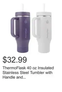 Costco ThermoFlask 40 oz Insulated Stainless Steel Tumbler with Handle and Straw Lid, 2-pack offer