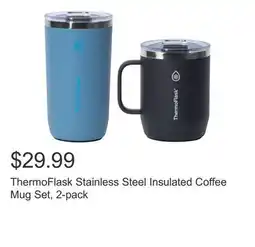 Costco ThermoFlask Stainless Steel Insulated Coffee Mug Set, 2-pack offer