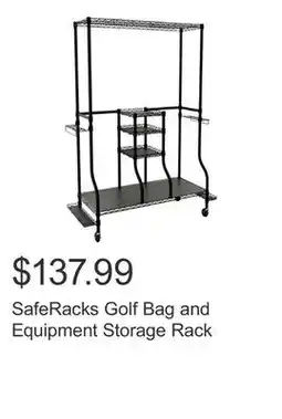 Costco SafeRacks Golf Bag and Equipment Storage Rack offer