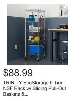 Costco TRINITY EcoStorage 5-Tier NSF Rack w/ Sliding Pull-Out Baskets & Wheels offer