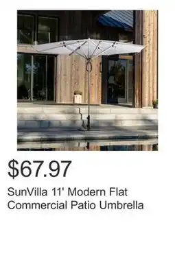 Costco SunVilla 11' Modern Flat Commercial Patio Umbrella offer