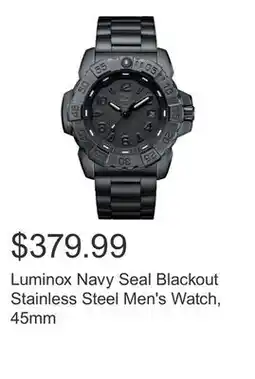 Costco Luminox Navy Seal Blackout Stainless Steel Men's Watch, 45mm offer