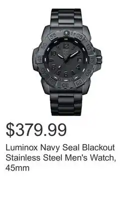 Costco Luminox Navy Seal Blackout Stainless Steel Men's Watch, 45mm offer