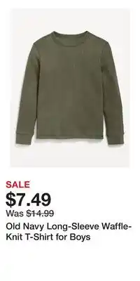 Old Navy Old Navy Long-Sleeve Waffle-Knit T-Shirt for Boys offer