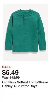 Old Navy Old Navy Softest Long-Sleeve Henley T-Shirt for Boys offer