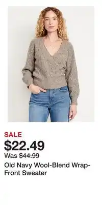 Old Navy Old Navy Wool-Blend Wrap-Front Sweater offer