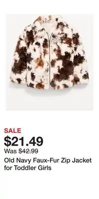 Old Navy Old Navy Faux-Fur Zip Jacket for Toddler Girls offer