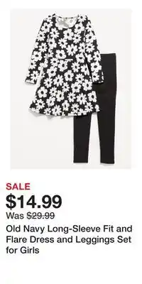Old Navy Old Navy Long-Sleeve Fit and Flare Dress and Leggings Set for Girls offer