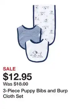 Belk 3-Piece Puppy Bibs and Burp Cloth Set offer