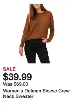 Belk Women's Dolman Sleeve Crew Neck Sweater offer
