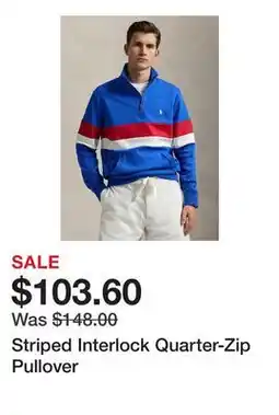 Belk Striped Interlock Quarter-Zip Pullover offer
