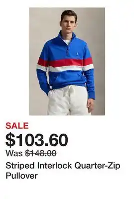 Belk Striped Interlock Quarter-Zip Pullover offer