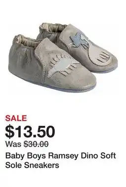 Belk Baby Boys Ramsey Dino Soft Sole Sneakers offer