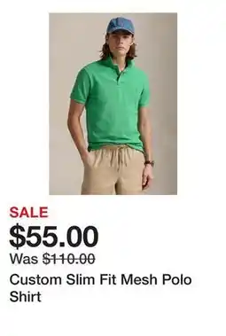 Belk Custom Slim Fit Mesh Polo Shirt offer