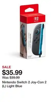 Game Stop Nintendo Switch 2 Joy-Con 2 (L) Light Blue offer