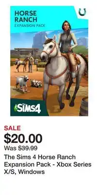 Game Stop The Sims 4 Horse Ranch Expansion Pack - Xbox Series X/S, Windows offer