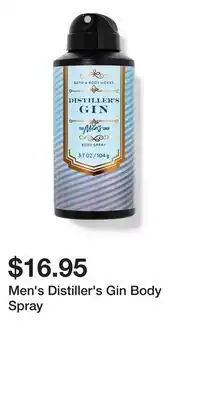 Bath & Body Works Men's Distiller's Gin Body Spray offer