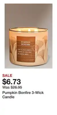 Bath & Body Works Pumpkin Bonfire 3-Wick Candle offer