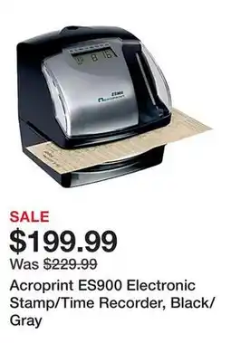 Office Depot Acroprint ES900 Electronic Stamp/Time Recorder, Black/Gray offer