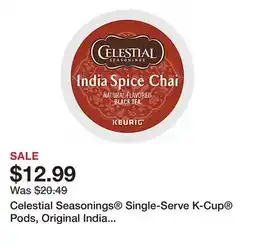 Office Depot Celestial Seasonings Single-Serve K-Cup Pods, Original India Spice Chai Tea, Box Of 24 offer