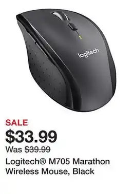 Office Depot Logitech M705 Marathon Wireless Mouse, Black offer