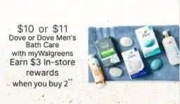 Walgreens Dove or Dove Men's Bath Care with myWalgreens offer