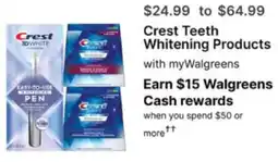 Walgreens Crest teeth whitening products offer