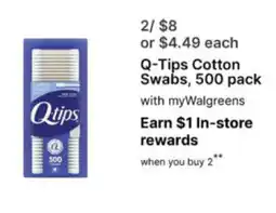 Walgreens Q-tips cotton swabs offer