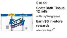 Walgreens Scott Bath Tissue offer