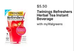 Walgreens Twinings Refreshers Herbal Tea Instant Beverage offer