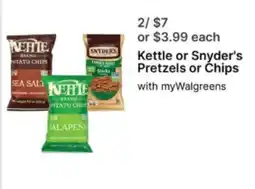 Walgreens Kettle or Snyder's Pretzels or Chips offer