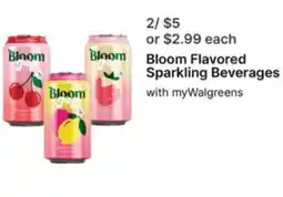Walgreens Bloom Flavored Sparkling Beverages offer