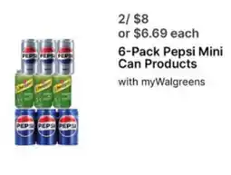 Walgreens Pepsi Mini Can Products offer