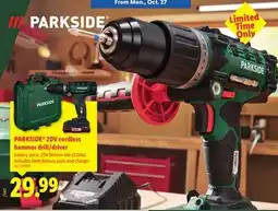 Lidl PARKSIDE 20V cordless hammer drill/driver battery pack: offer