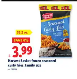 Lidl Harvest Basket frozen seasoned curly fries, family size offer