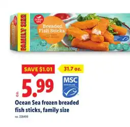 Lidl Ocean Sea frozen breaded fish sticks, family size offer