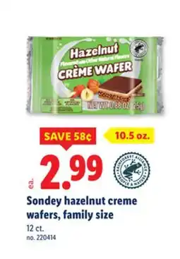 Lidl Sondey hazelnut creme wafers, family size offer