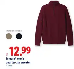 Lidl Esmara men's quarter-zip sweater offer