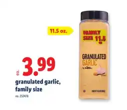 Lidl granulated garlic, family size offer